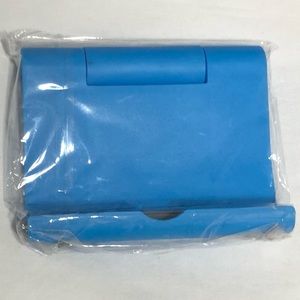 Foldable cellphone holder Desktop tablet adjustable stand blue.